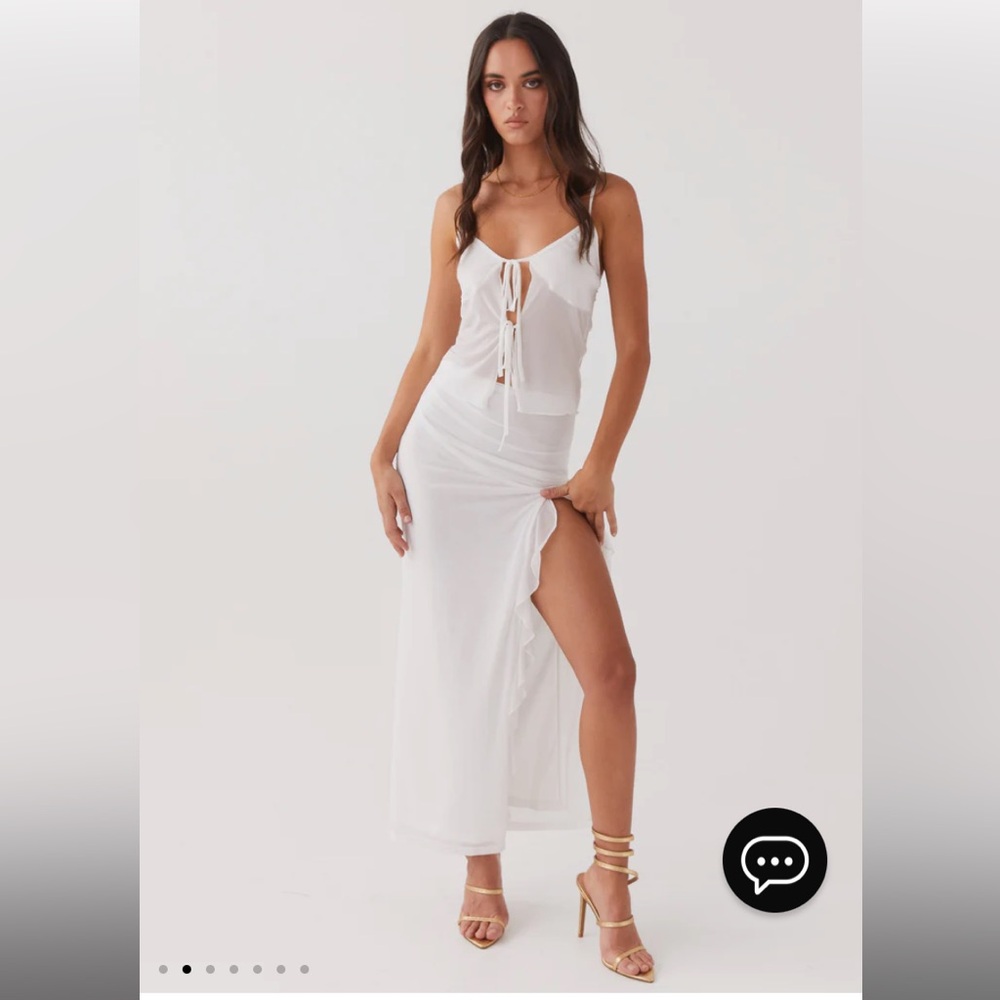 Peppermayo Exclusive - Bittersweet Mesh Maxi Skirt - Snow